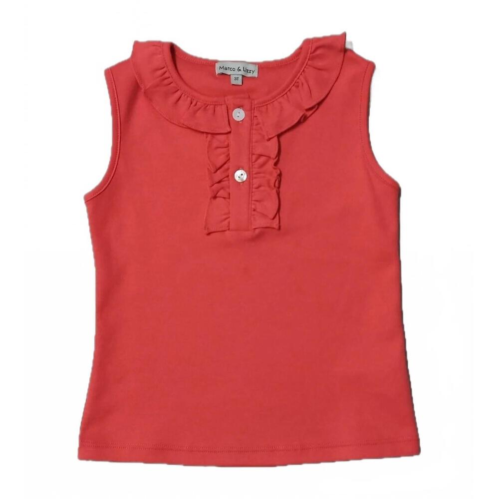 NEW MARCO & LIZZY girl's scoopneck sleeveless top in red